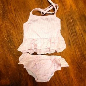Toddler Girls Seersucker Swimsuit
